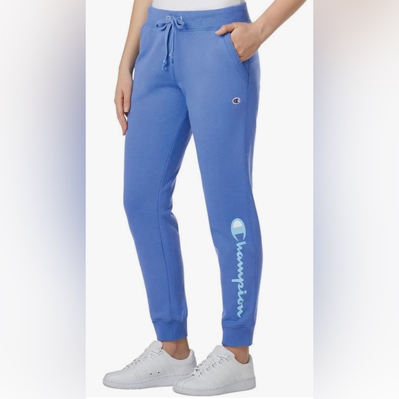 Champion Pants - Champion Blue Powerblend, Fleece, Warm and Comfortable Joggers Size Smal…